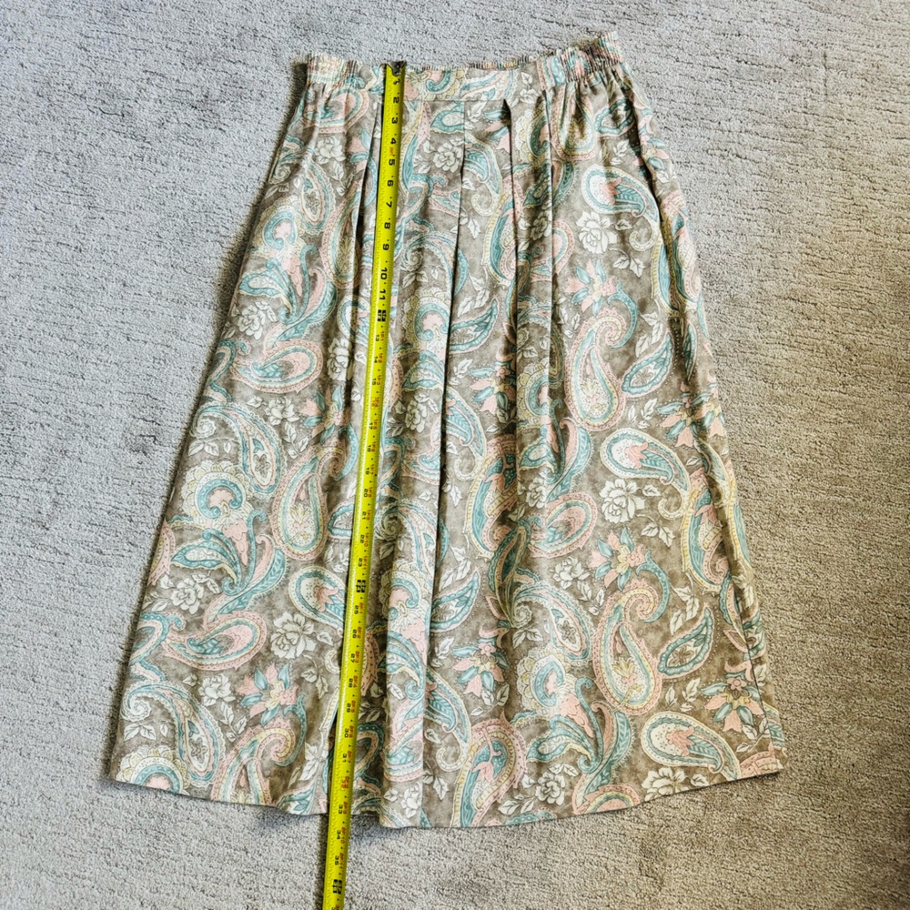Vintage 80s Jantzen Paisley Neutral Cream Skirt - Picture 10 of 12